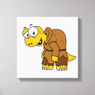 Een Cartoon dinosaurus bochel. Canvas Afdruk