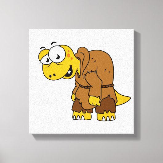Een Cartoon dinosaurus bochel. Canvas Afdruk (Voorkant)