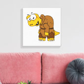 Een Cartoon dinosaurus bochel. Canvas Afdruk (Insitu (Woonkamer))