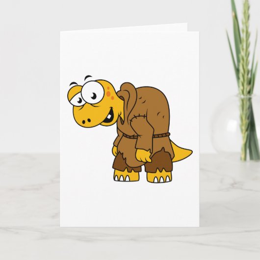 Een Cartoon dinosaurus bochel. Kaart (Voorkant)