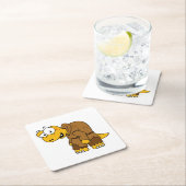 Een Cartoon dinosaurus bochel. Kartonnen Onderzetters (Insitu)