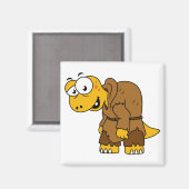 Een Cartoon dinosaurus bochel. Magneet (Voorkant / Achterkant)