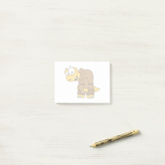 Een Cartoon dinosaurus bochel. Post-it® Notes (Op bureau)