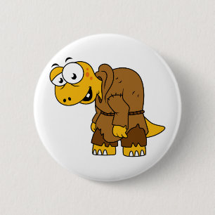 Een Cartoon dinosaurus bochel. Ronde Button 5,7 Cm
