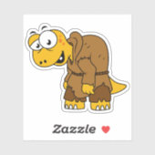 Een Cartoon dinosaurus bochel. Sticker (Vel)
