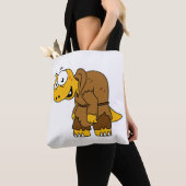 Een Cartoon dinosaurus bochel. Tote Bag (Dichtbij)