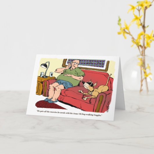 Een cartoon felicitatiekaart voor een nieuwe honde kaart (Gele Bloem)