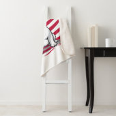 Een cartoon Franse bulldog met Amerikaanse vlag Sherpa Deken (In situ)