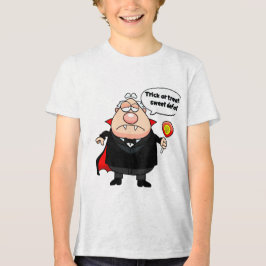 Een Cartoon gekleed in een vampierkostuum T-shirt