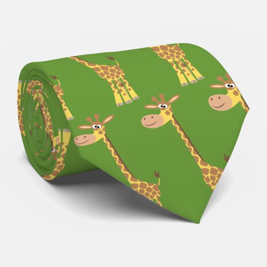 Een cartoon giraf-Stropdas Stropdas (Opgerold)