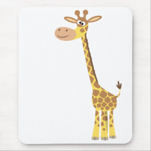 Een cartoon giraffe mousepad muismat