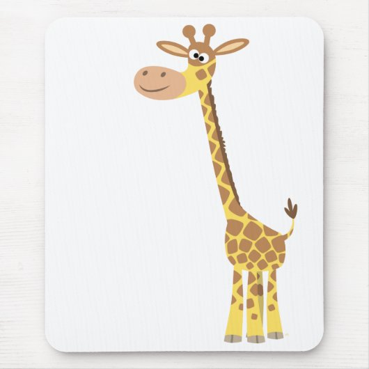 Een cartoon giraffe mousepad muismat (Voorkant)