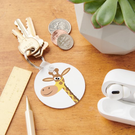 Een cartoon giraffe sleutelhanger (Bureau)