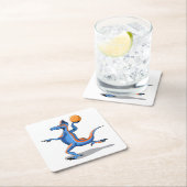 Een Cartoon Iguanodon die basketbal speelt. Kartonnen Onderzetters (Insitu)