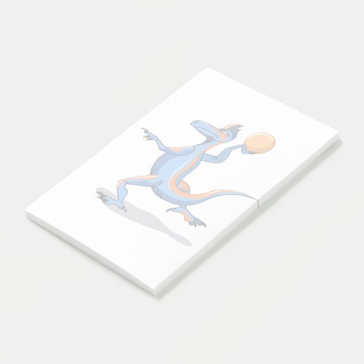 Een Cartoon Iguanodon die basketbal speelt. Post-it® Notes (Schuin)
