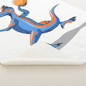 Een Cartoon Iguanodon die basketbal speelt. Sherpa Deken (3/4)