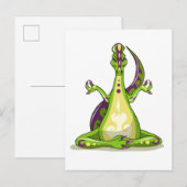 Een Cartoon Iguanodon dinosaurus die yoga doet. Briefkaart (Voorkant / Achterkant)
