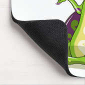 Een Cartoon Iguanodon dinosaurus die yoga doet. Muismat (Hoek)