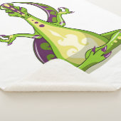 Een Cartoon Iguanodon dinosaurus die yoga doet. Sherpa Deken (3/4)