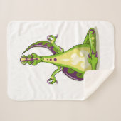 Een Cartoon Iguanodon dinosaurus die yoga doet. Sherpa Deken (Voorkant (horizontaal))