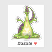 Een Cartoon Iguanodon dinosaurus die yoga doet. Sticker (Vel)