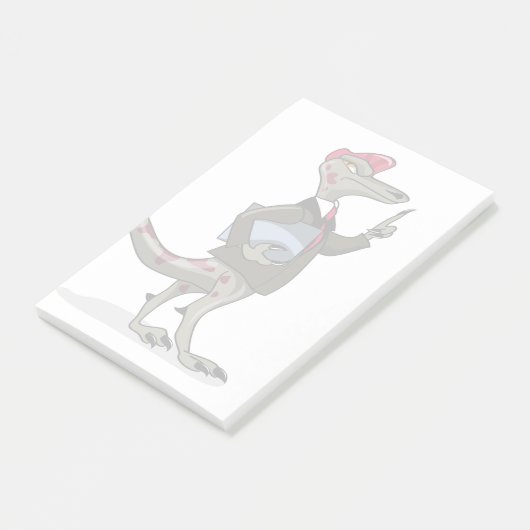 Een Cartoon Iguanodon klerk. Post-it® Notes (Schuin)