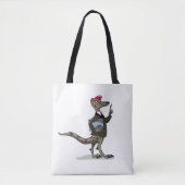 Een Cartoon Iguanodon klerk. Tote Bag (Voorkant)