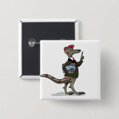 Een Cartoon Iguanodon klerk. Vierkante Button 5,1 Cm (Voorkant /achterkant)