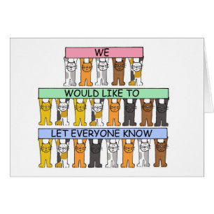 Een Cartoon-katten met aankondiging