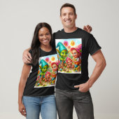 Een cartoon met een pet en een kind t-shirt (Unisex)