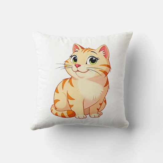 Een cartoon oranje tabby cat kussen (Achterkant)