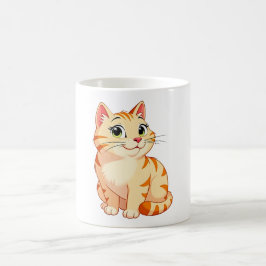 een cartoon oranje tabby kat koffiemok