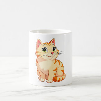 een cartoon oranje tabby kat koffiemok