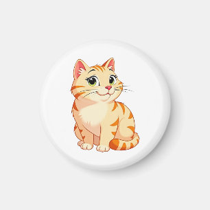 een cartoon oranje tabby kat magneet