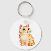een cartoon oranje tabby kat sleutelhanger (Voorkant)