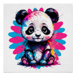 Een Cartoon Panda no 1 Glanzend Poster