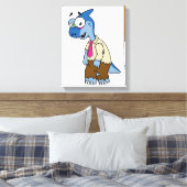 Een Cartoon parasaurolophus verkleed als een zombi Canvas Afdruk (Insitu (Slaapkamer))