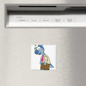 Een Cartoon parasaurolophus verkleed als een zombi Magneet (Insitu (Vaatwasser))