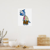 Een Cartoon parasaurolophus verkleed als een zombi Poster (Keuken)