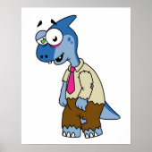 Een Cartoon parasaurolophus verkleed als een zombi Poster (Voorkant)