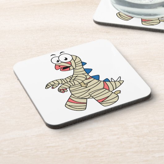 Een Cartoon Stegosaurus verkleedde zich als een mu Bier Onderzetter (Linkerzijde)