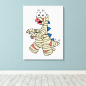 Een Cartoon Stegosaurus verkleedde zich als een mu Canvas Afdruk (Insitu (Houten vloer))