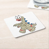 Een Cartoon Stegosaurus verkleedde zich als een mu Kartonnen Onderzetters (Schuin)