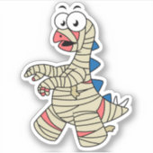 Een Cartoon Stegosaurus verkleedde zich als een mu Sticker (Voorkant)