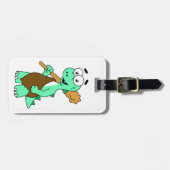 Een Cartoon Tyrannosaurus Rex Caveman. Bagagelabel (Voorkant horizontaal)