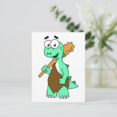 Een Cartoon Tyrannosaurus Rex Caveman. Briefkaart (Staand voorkant)