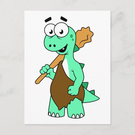 Een Cartoon Tyrannosaurus Rex Caveman. Briefkaart (Voorkant)