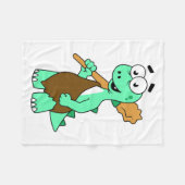 Een Cartoon Tyrannosaurus Rex Caveman. Fleece Deken (Voorkant (Horizontaal))