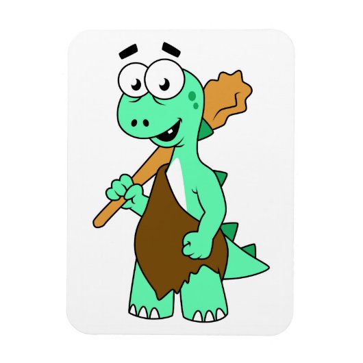 Een Cartoon Tyrannosaurus Rex Caveman. Magneet (Verticaal)