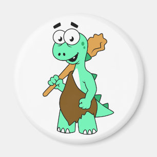 Een Cartoon Tyrannosaurus Rex Caveman. Magneet